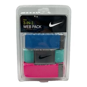 Nike Golf Men's 3 in 1 Web Pack Belts One Size Fits Most Blue/Teal/Pink